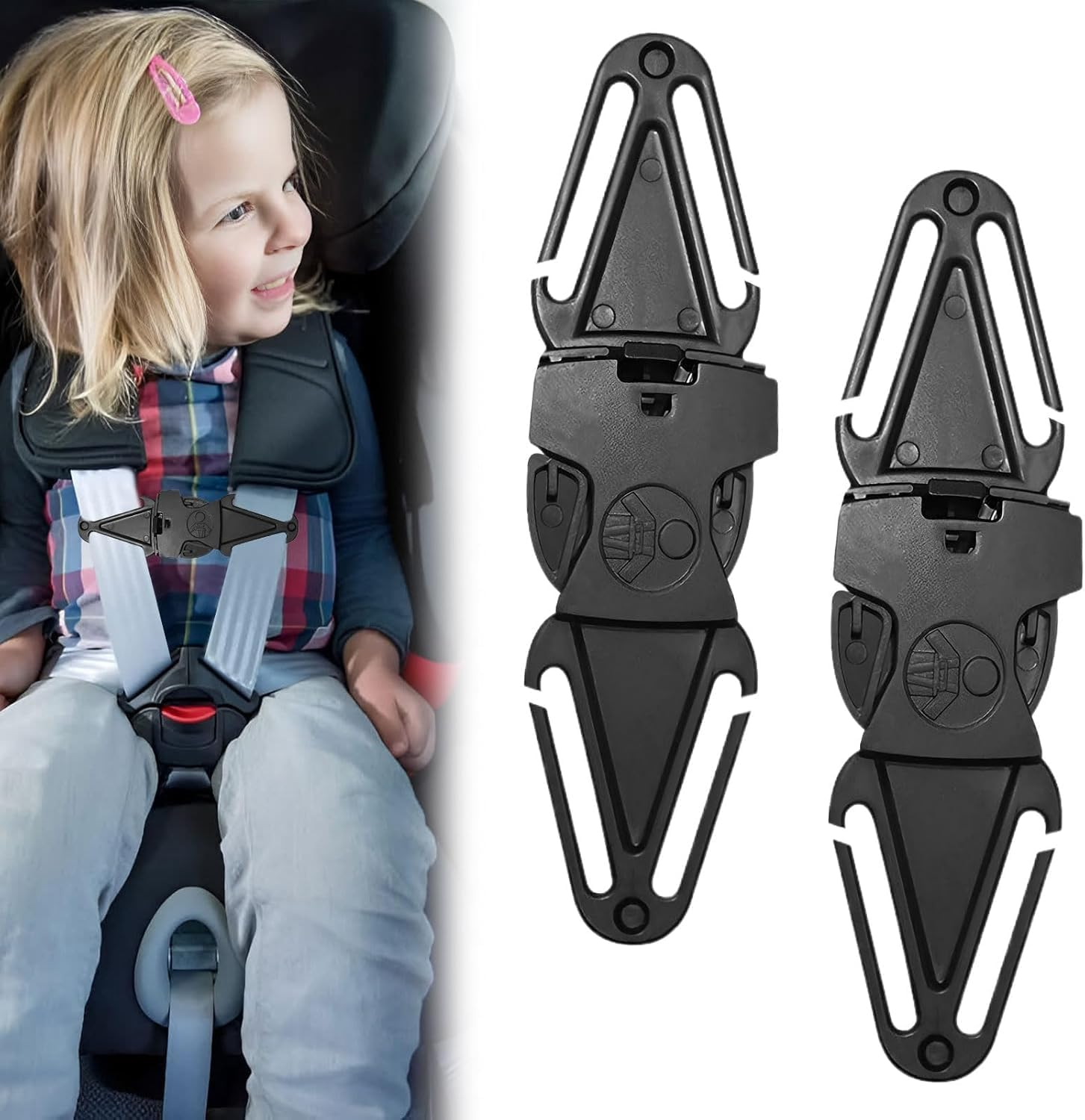 2PCS anti Escape Car Seat Straps Safety Clip Baby Harness Chest Clips, Car Seat Safety Clip Prevent Children Taking Their Arms Out of the Straps, Easy to Install & Universal Fit image number 3