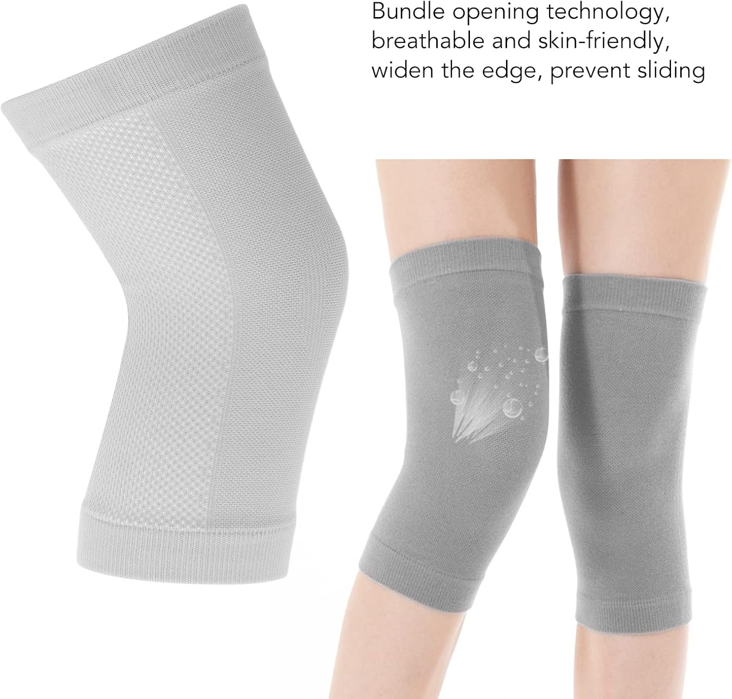 Knee Warmers, 2Pcs Elastic Windproof Breathable Knee Sleeves, Winter Soft Thermal Knee Braces, Skin Friendly Knee Compression Sleeves for Men, Women, Arthritis Knees(L) image number 5