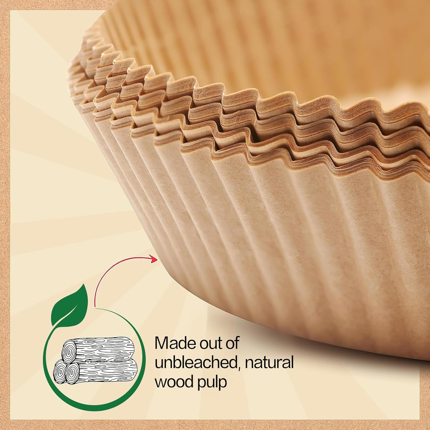 Air Fryer Paper Liners, 200PCS Non-Stick Oil Resistant, 8 Inch/20Cm Air Fryer Liners Disposable, Baking, Roasting Microwave image number 6