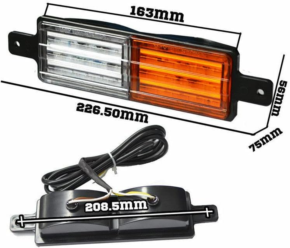 2X 30 LED Bullbar Indicator Lights Front Park DRL Amber for Marker Lamp image number 4