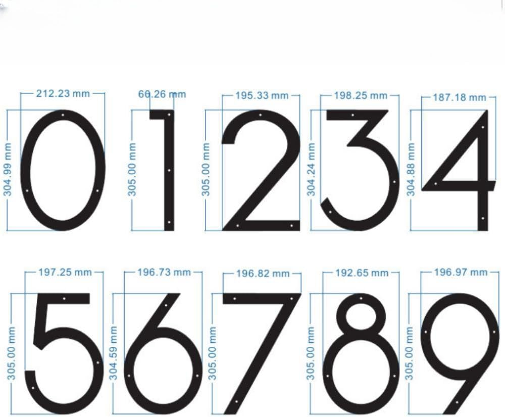12" Large Stainless Steel Floating House Number, Metal Modern House Numbers, Mailbox Decor Number with Nail Kit for Outdoor Mailbox Yard Home Wall Doorgarage Gate,Coated Black (Black-4) - Black-2 image number 6