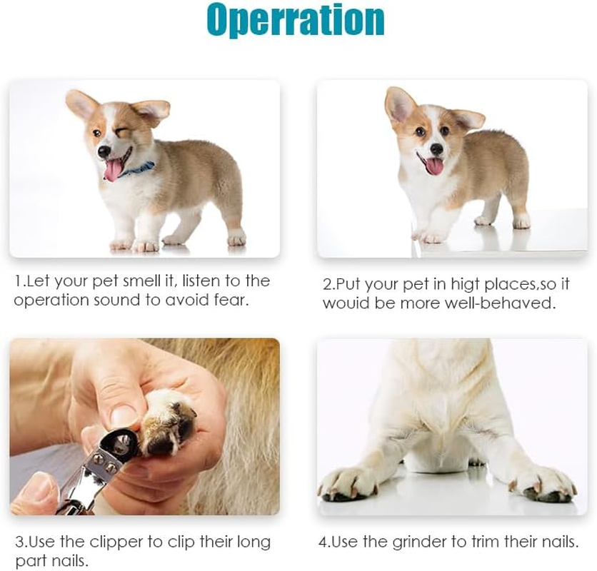 YES4PETS Electric Pet Dog Cat Quiet Nail Grinder Clipper Cutter Trimmer Grooming Care image number 4