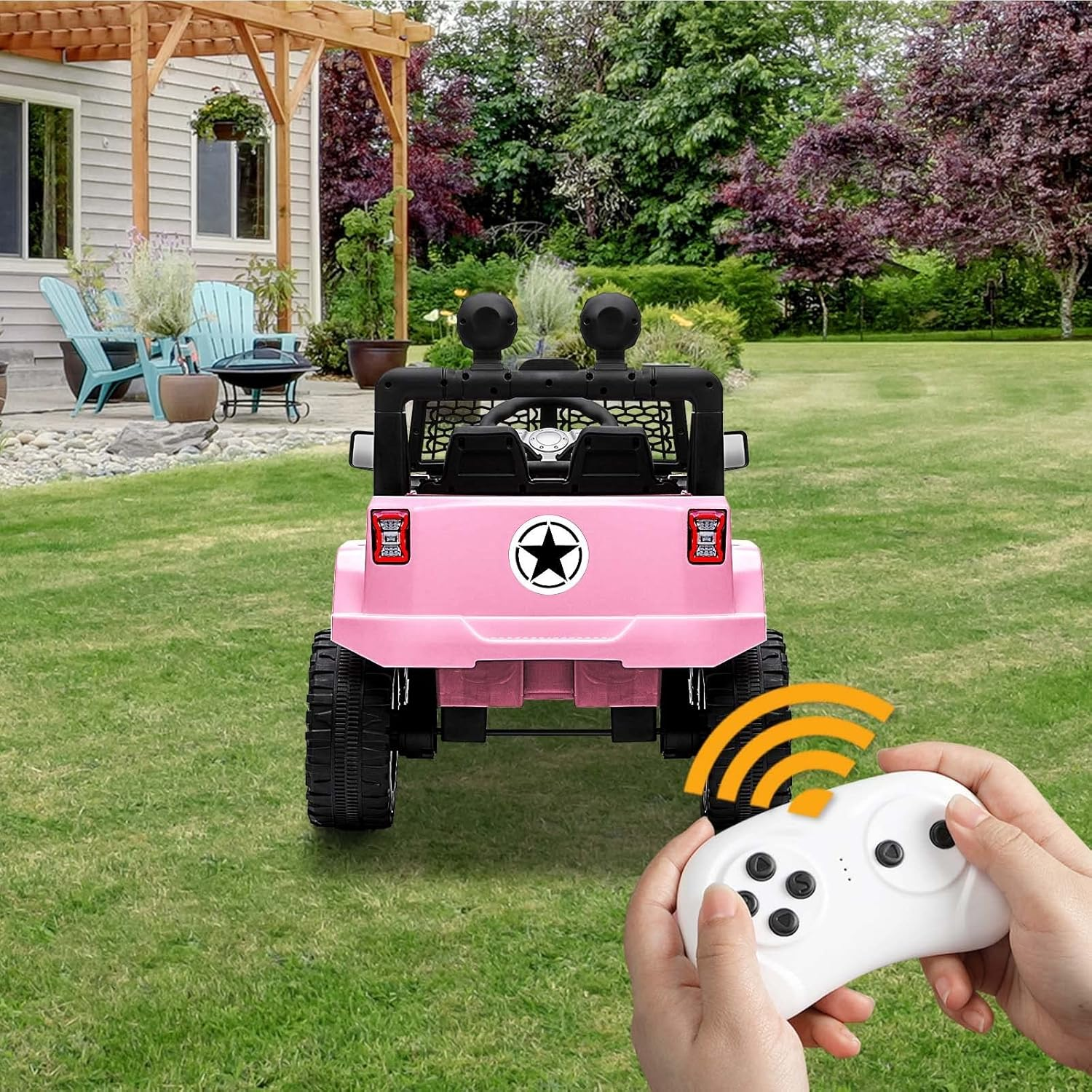 Mazam Kids Ride on Car with 12V Battery Twin Motors and Remote Control Suitable for 3-6 Years Pink image number 4