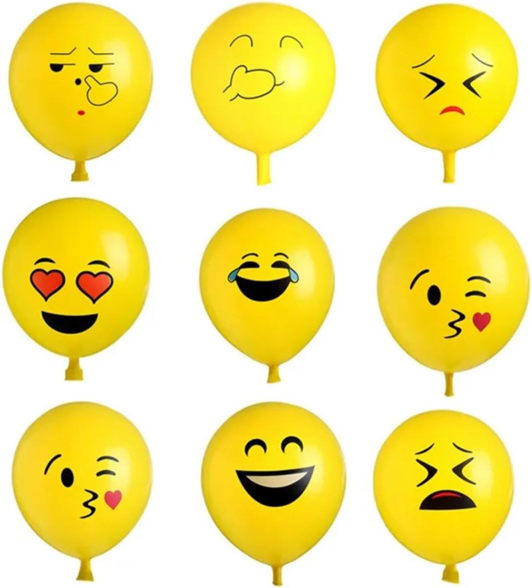 100Pcs Emoji Latex Balloons Funny Face Latex Balloons for Birthday Party Face Balloons Smile Printed Balloons Birthday Home Decoration 12Inch image number 2