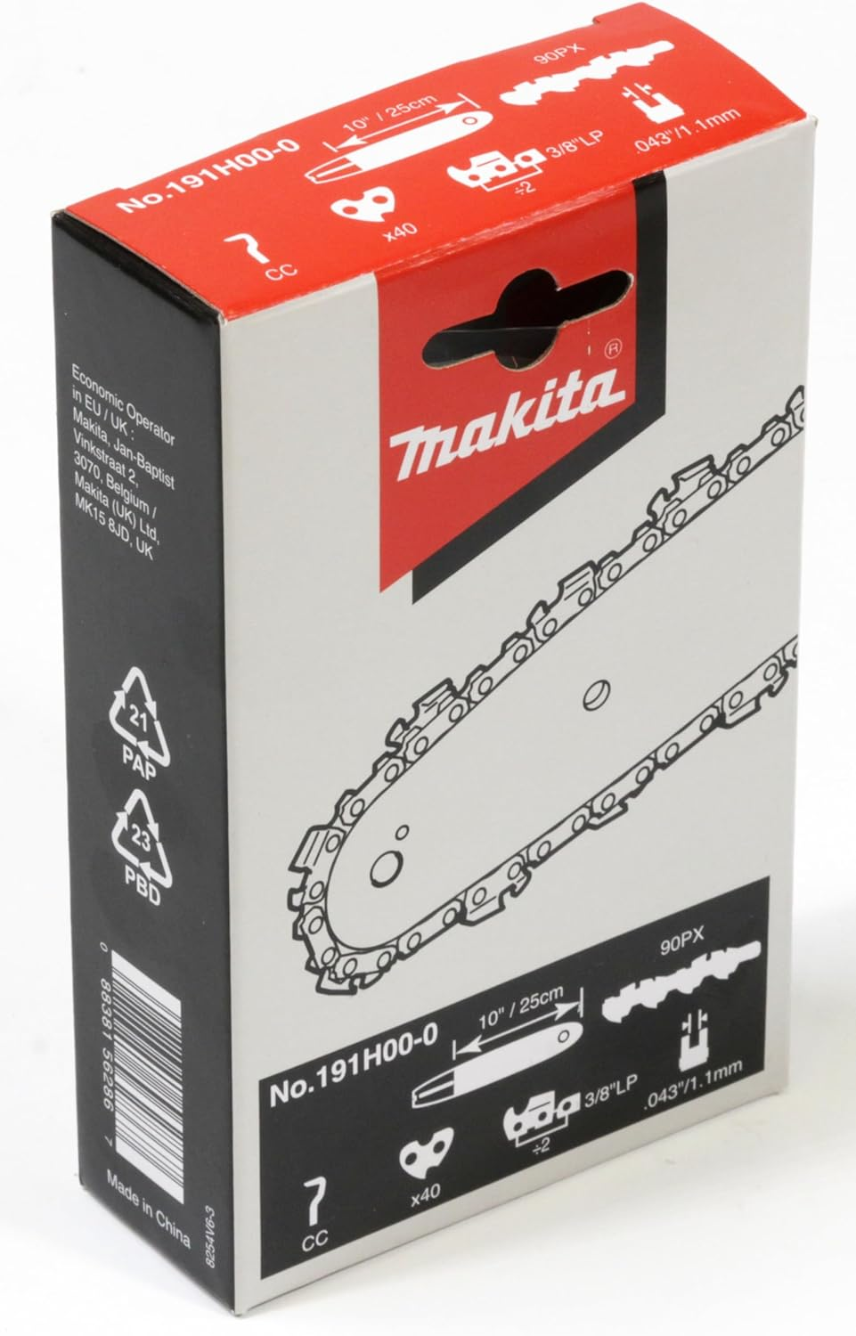 Makita 0.043-Inch Gauge Replacement 40 Links Chainsaw Chain, 25 Cm Length