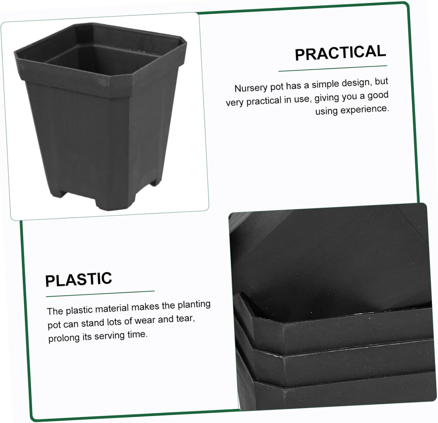 20Pcs Black Succulent Starter Pots Nursery Planters for Gardening and Seedling Propagation Outdoor Small Plant Containers - White image number 3