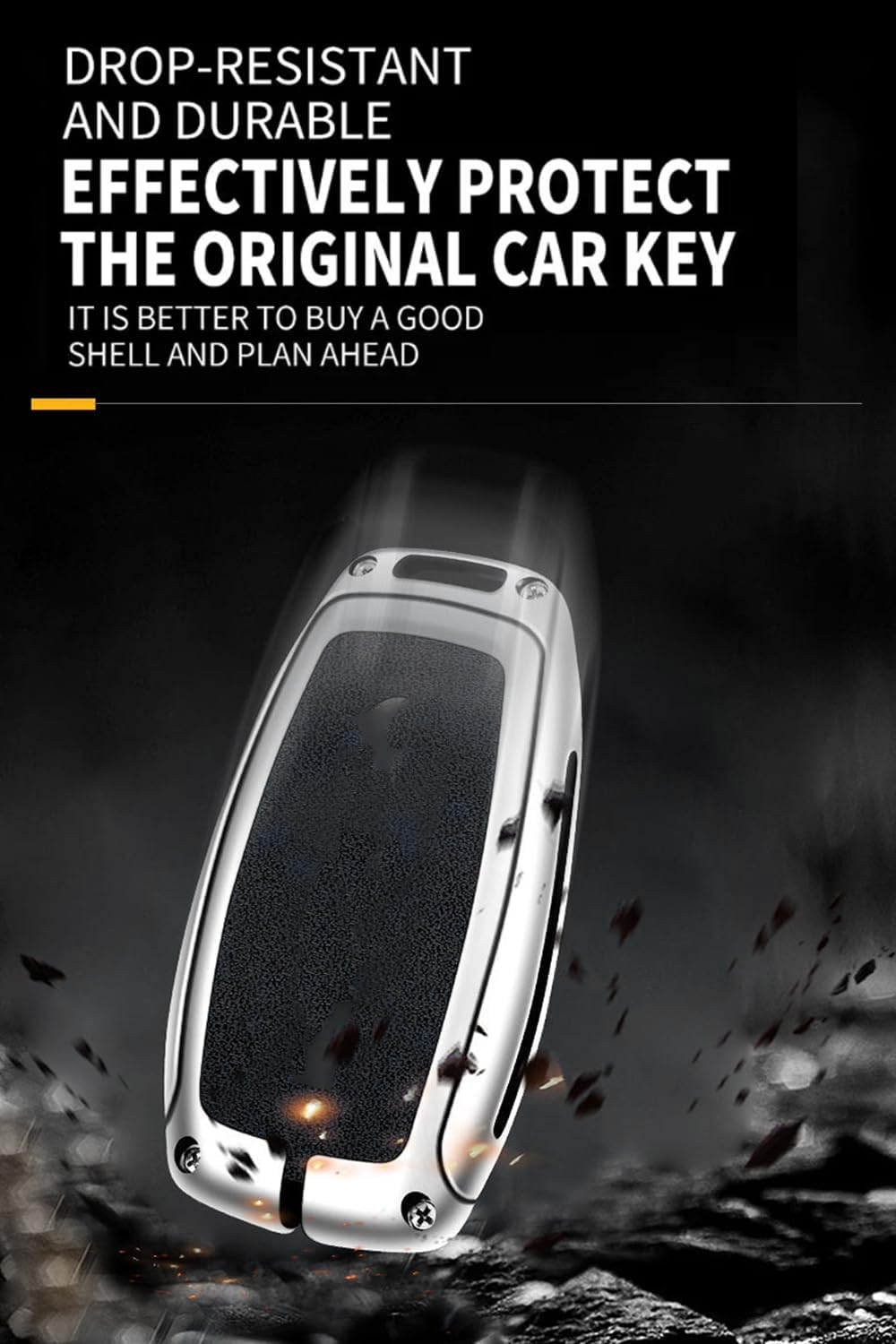 Ontto Alloy Leather Car Key Fob Cover Fit for Subaru BRZ Forester Legacy Outback WRX STI Impreza XV Crosstrek Smart Key Holder Case Keyring Shell Bag Keychain Accessories - Brown image number 5