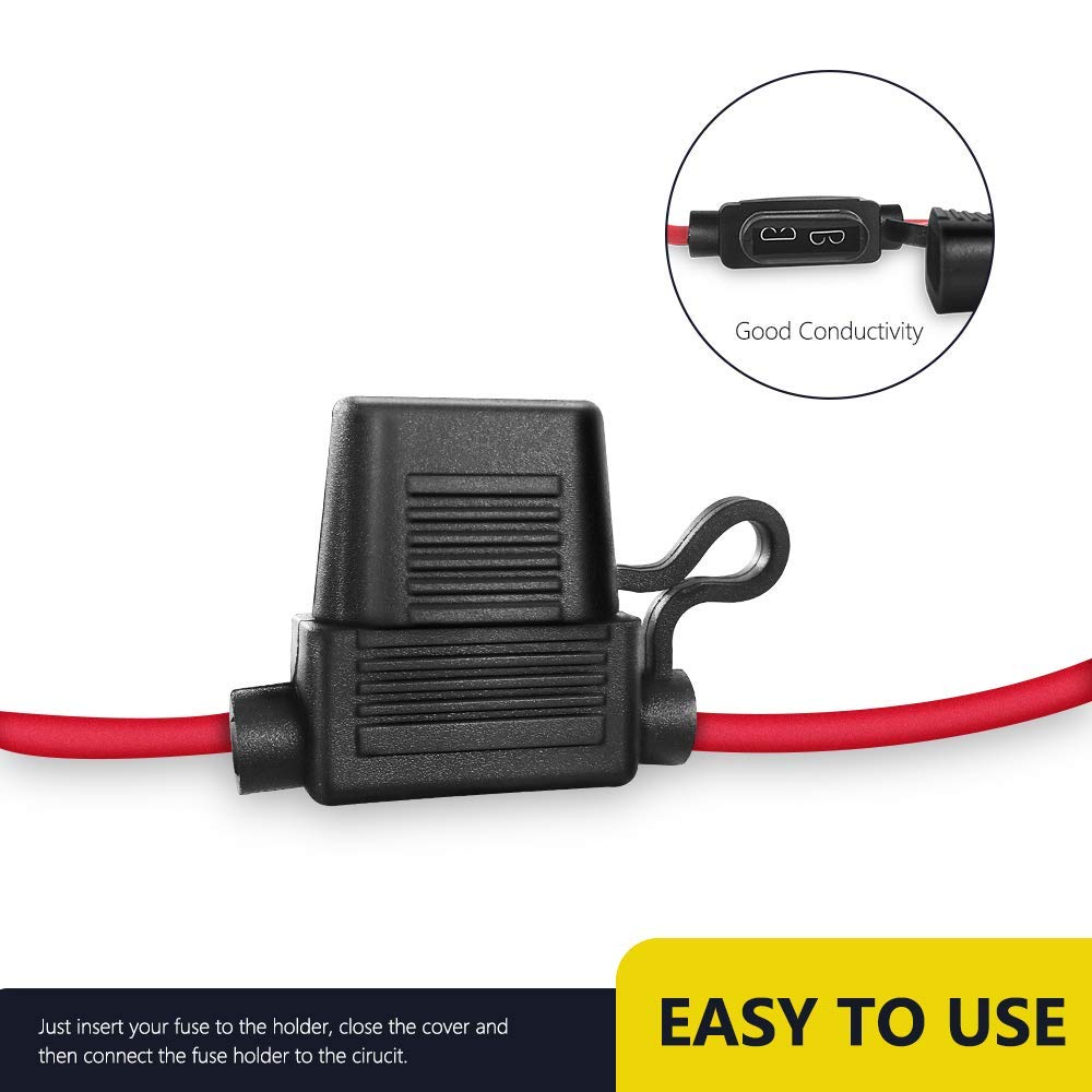 MCIGICM Inline Fuse Holder with 30A ATC Blade Fuse, 12 AWG, 5 Pack image number 5