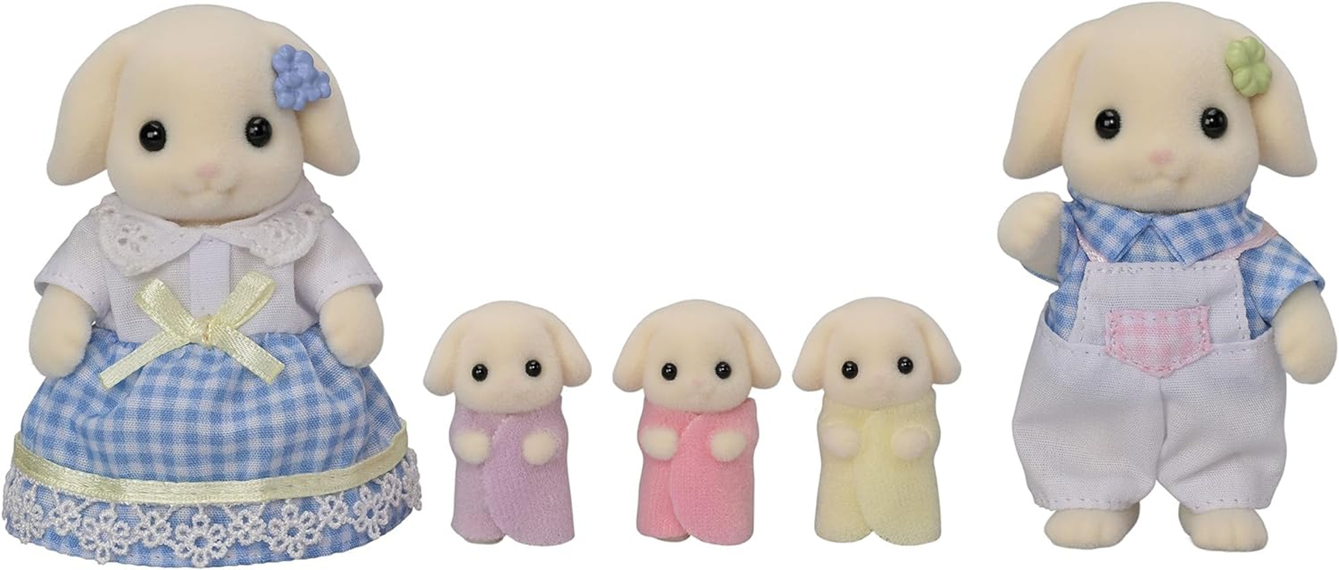 Sylvanian Families - 5735 Flora Rabbit Family - Dollhouse Playsets, ['Blue', 'Checkered'] image number 3