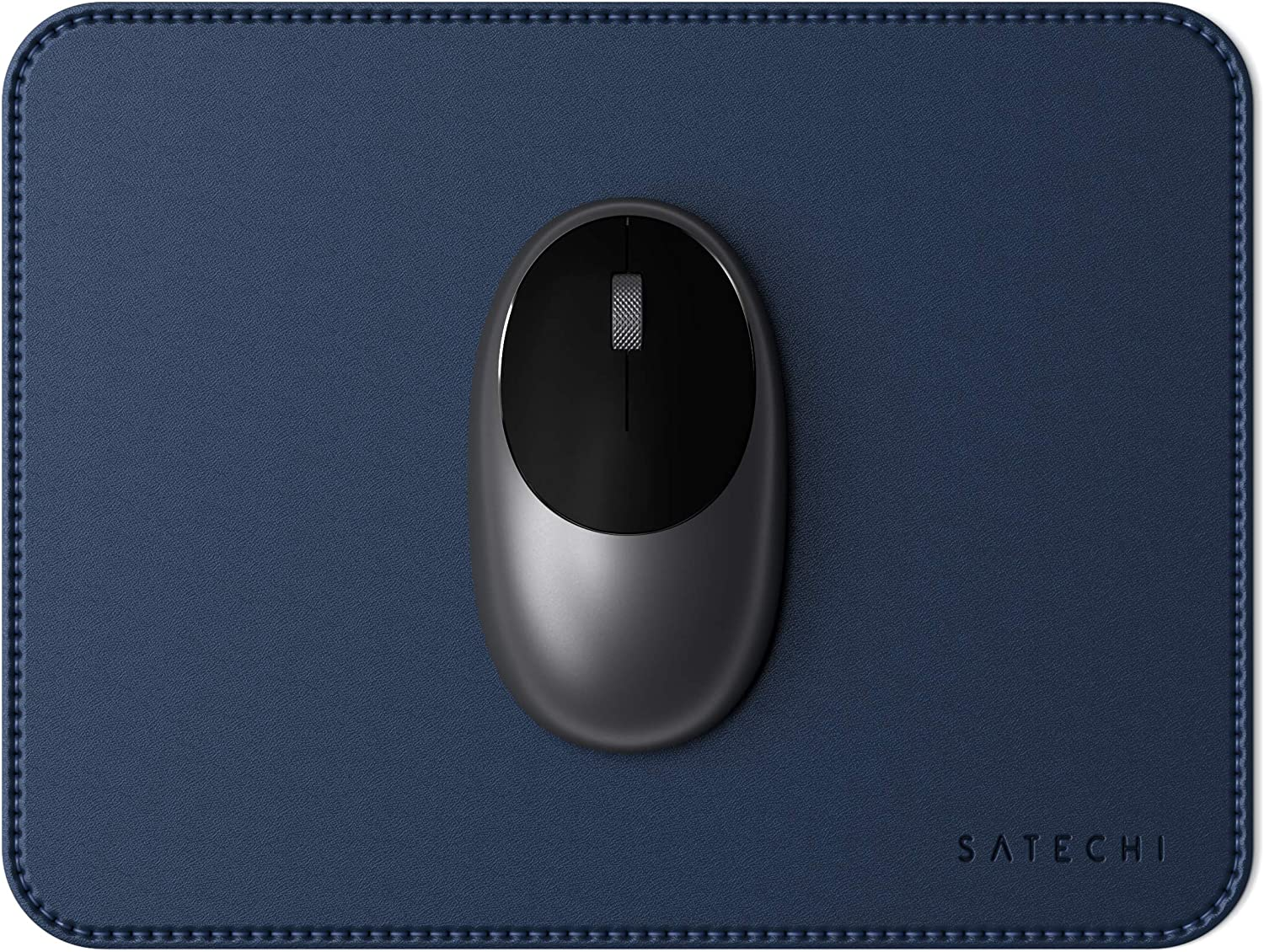 Satechi Eco-Leather Mouse Pad, 9.8" X 7.5" Ergonomic Mousepad, Waterproof Desk Mat for Computer, Laptop, Desk Accessories for Office and Home, Workspace, Gaming - Blue