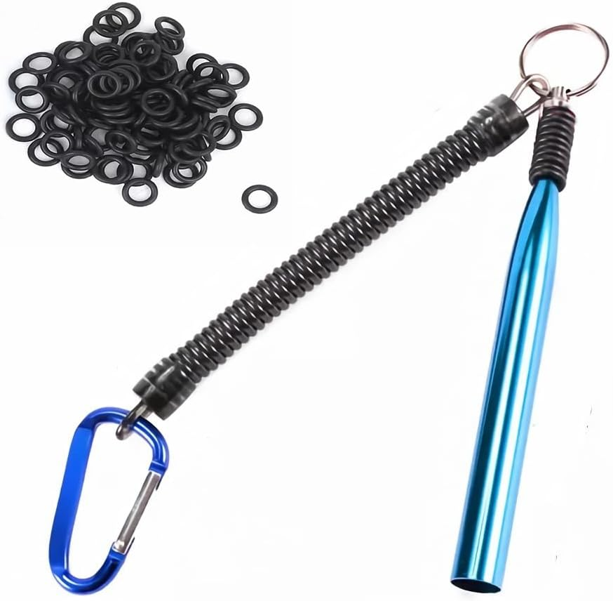 Wacky Rig Tool with 100 Fishing O-Rings,Wacky O-Rings Rigging Plastic Senko Style Worms, for Soft Baits Lures Fishing Accessories image number 4