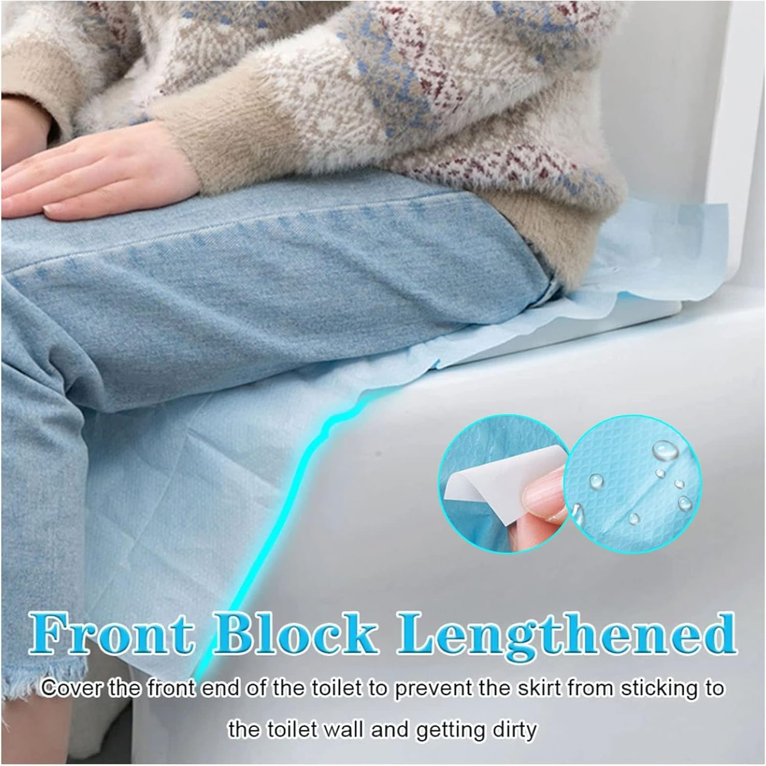 Toilet Seat Covers Disposable 50Pcs, Portable Toilet Seat Cover, Ecological Antibacterial Universal Potty Shields, Biodegradable Paper, Waterproof, Individually Packed for Travel, Kids and Adults image number 5