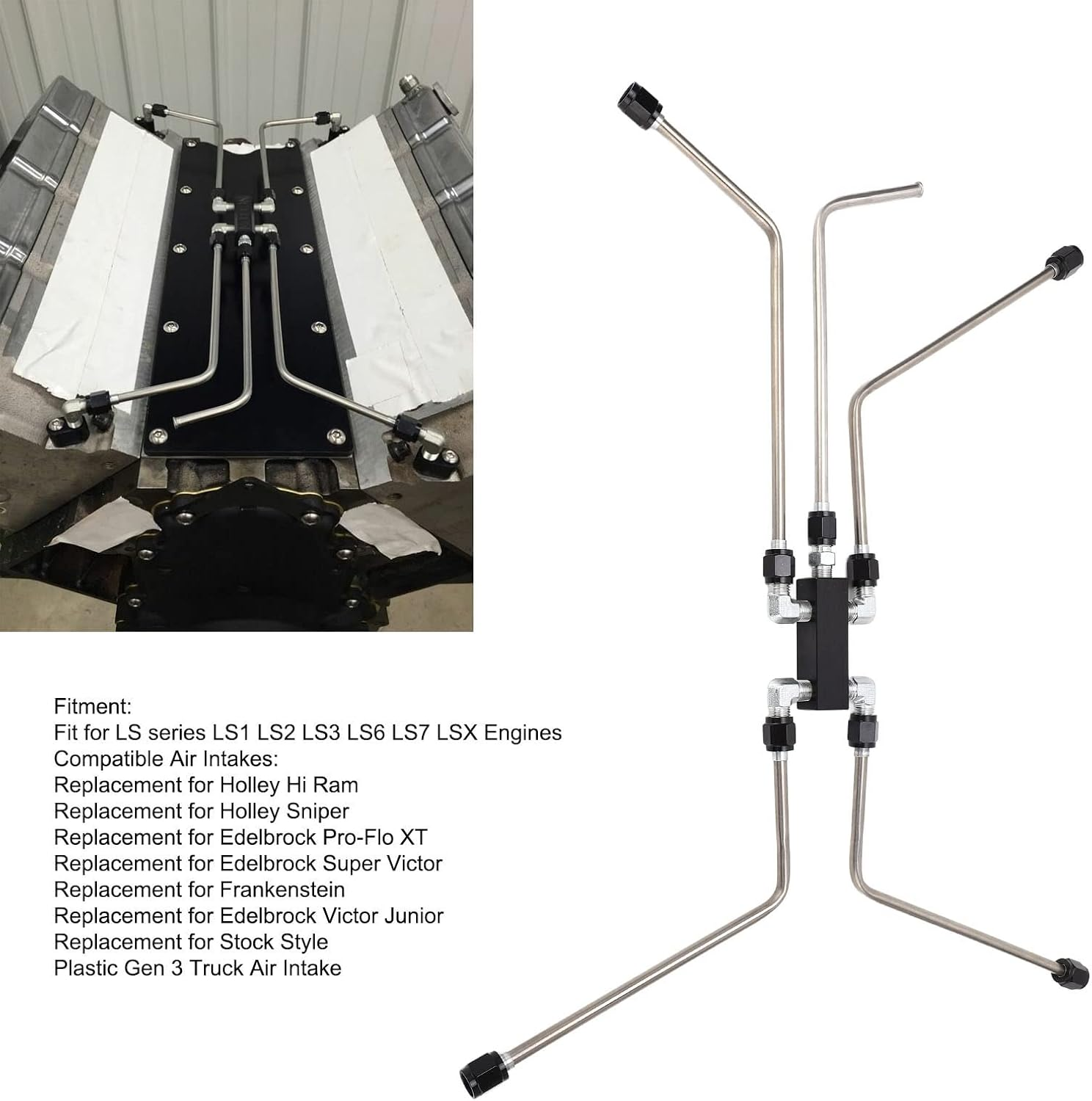 Jiawu LS Coolant Crossover Steam Vent Kit for LS1 LS2 LS3 LS6 LS7 LSX Engines, Complete Stainless Steel LS Steam Port Kit, Coolant Crossover Replacement Kit image number 6