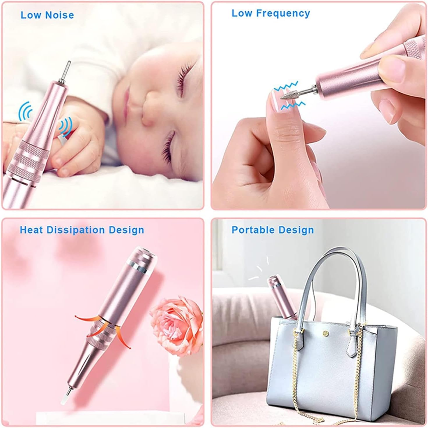 Nail File Electric, Nail Drill Machine 35000RPM Electric Manicure Machine Pedicure Manicure Drill Set Milling Cutters Set Nail File Equipment Tools(Black) image number 5