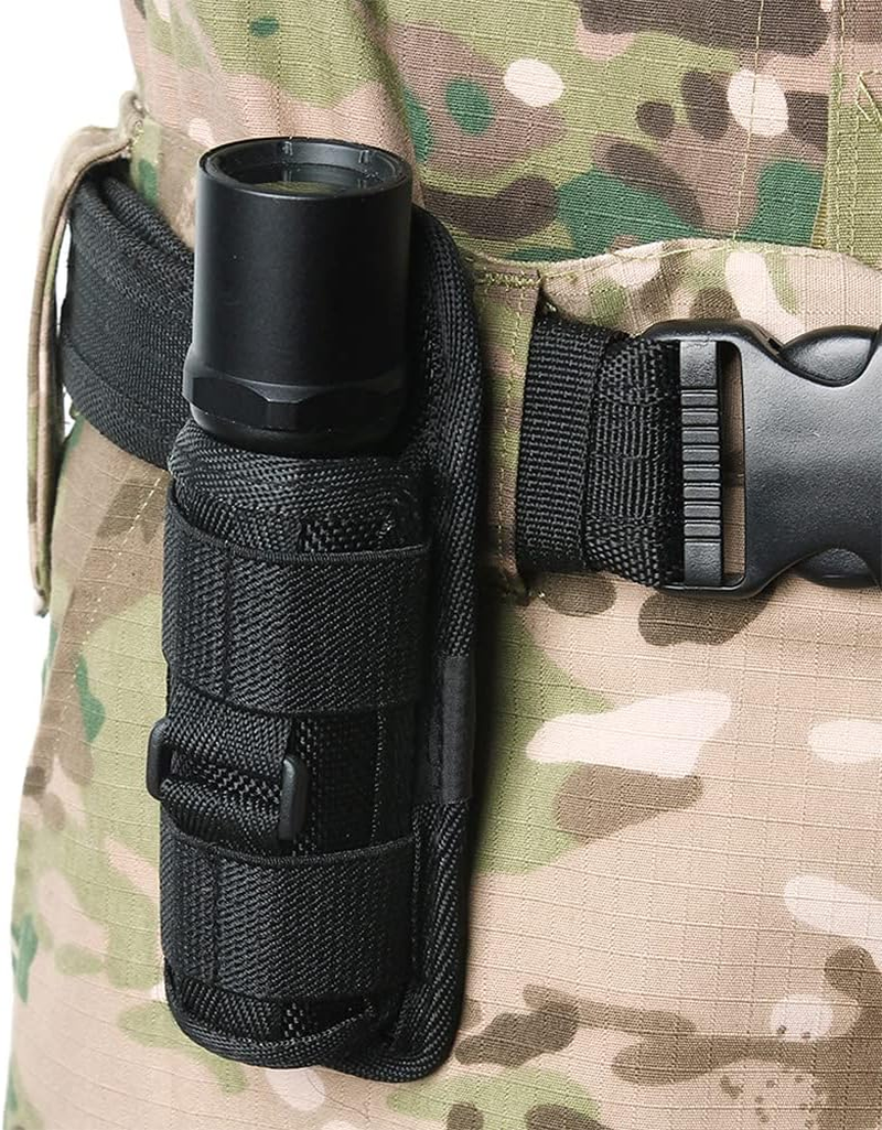 Torch Holder, Black Flashlight Holster, for Outdoor Hiking Daily Maintenance Lights Field Work Climbing image number 4