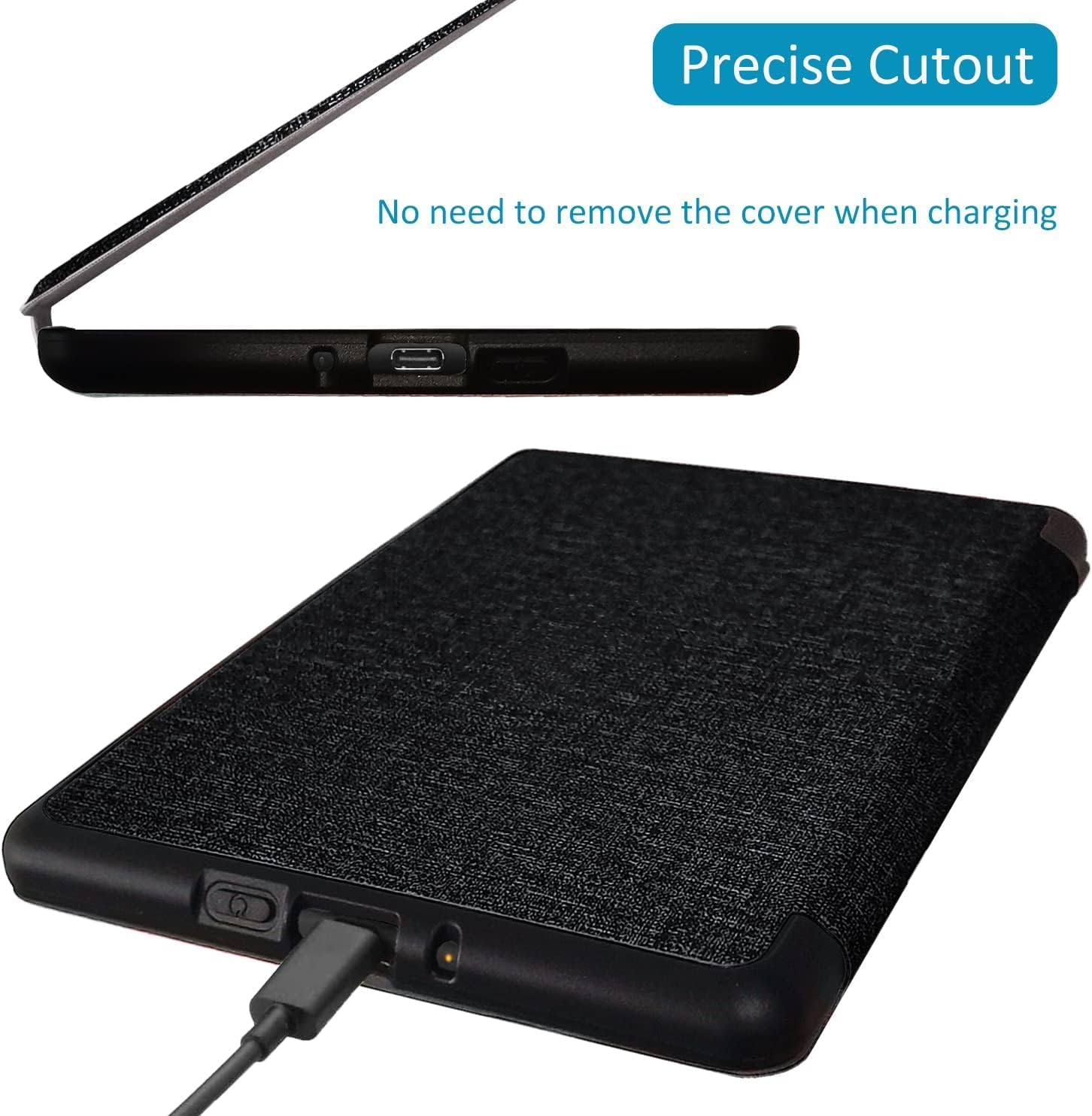 Case Compatible with 2022/2024 Kindle 11Th Generation 6 Inch W/Hand Strap, PU Leather Kindle Case 6" for Kindle 2024/2022 11Th Gen Model C2V2L3 [Auto Wake Up/Sleeping] [Hand Loop] (Black) image number 3