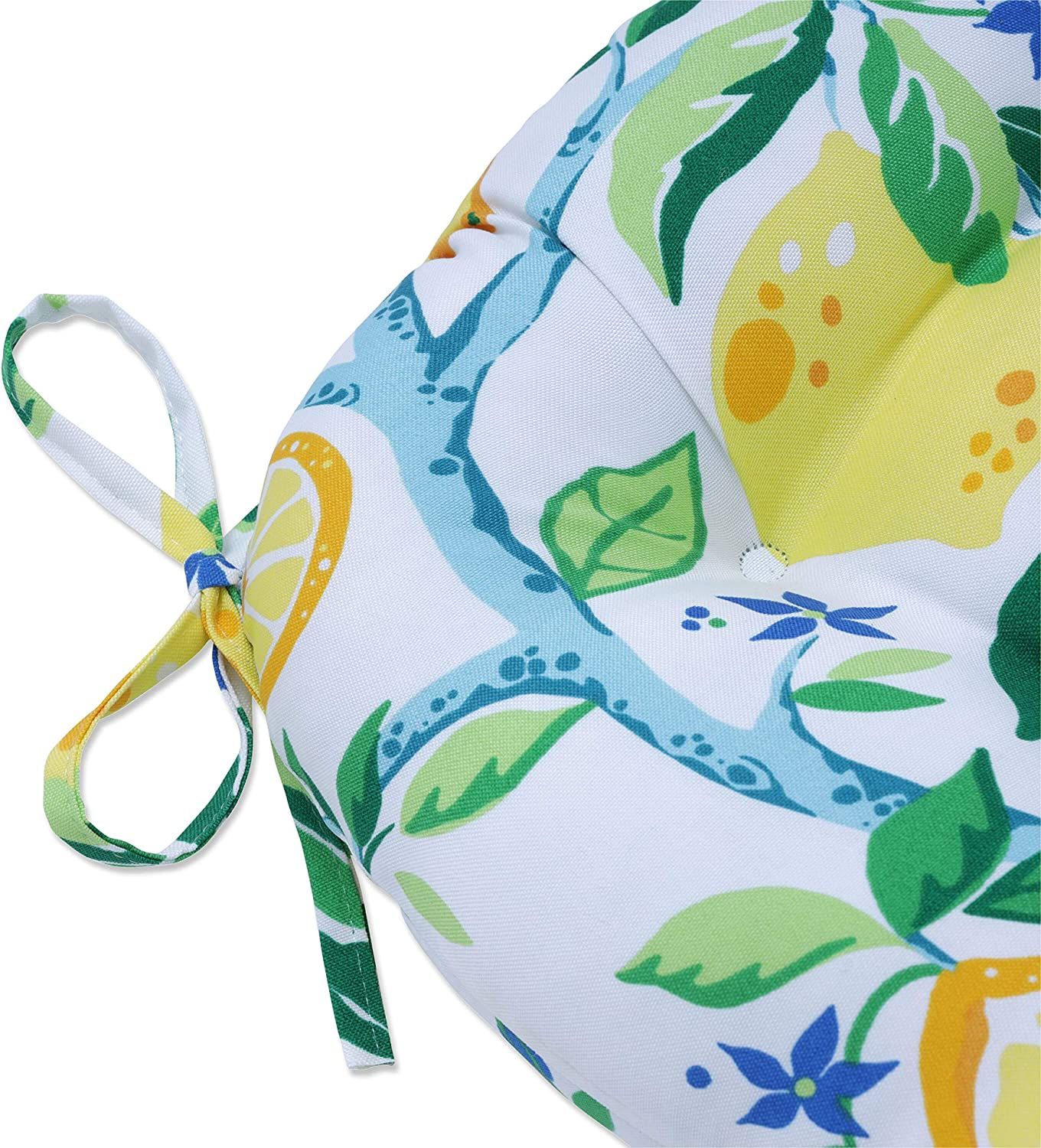 Pillow Perfect Outdoor/Indoor Lemon Tree Large Chair Pads, 17&rdquo; X 17.5&rdquo;, Yellow, 2 Count