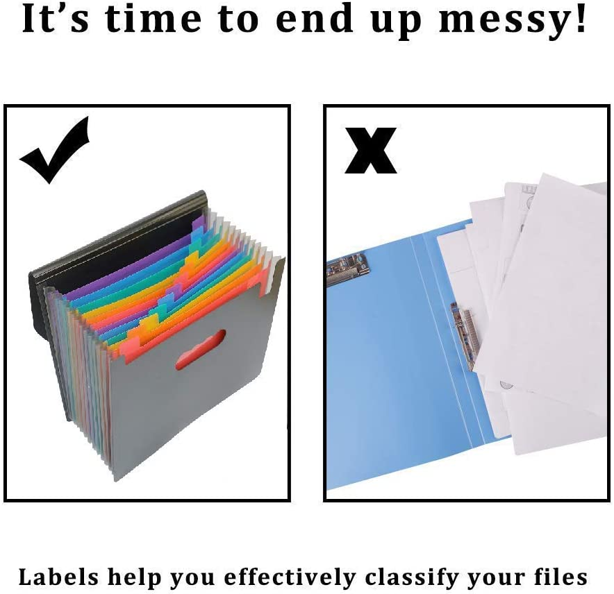 13 Pockets Expanding Files Folder/ A4 Expandable File Organizer/Portable Accordion File Folder/High Capacity Multicolour Stand/Plastic Business File Organizer Box (1Xfolder) image number 6