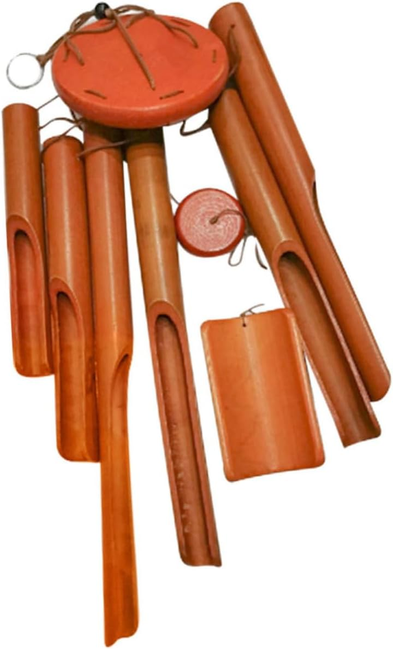Bamboo Wind Chimes Outdoor Garden Decor Deep Tone Dark Brown 75Cm Patio Hanging Windchime for Porch and Balcony Natural Bamboo Decoration image number 6
