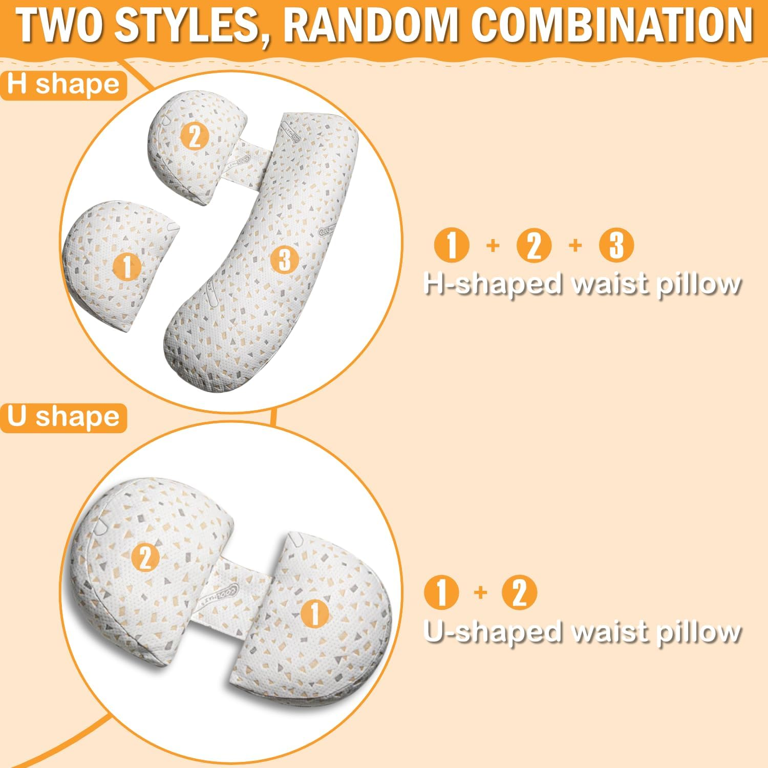 Pregnancy Pillow, Maternity Pillow Support for Sleeping Pregnancy Pillow for HIPS, Backs, Legs, Maternity Pillow with Detachable and Adjustable Pillow Cover, Large - White image number 4