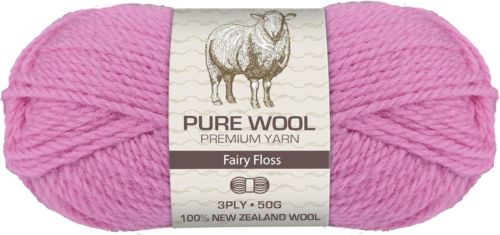 3-Ply Pure Wool 50 G, Fairy Floss image number 2