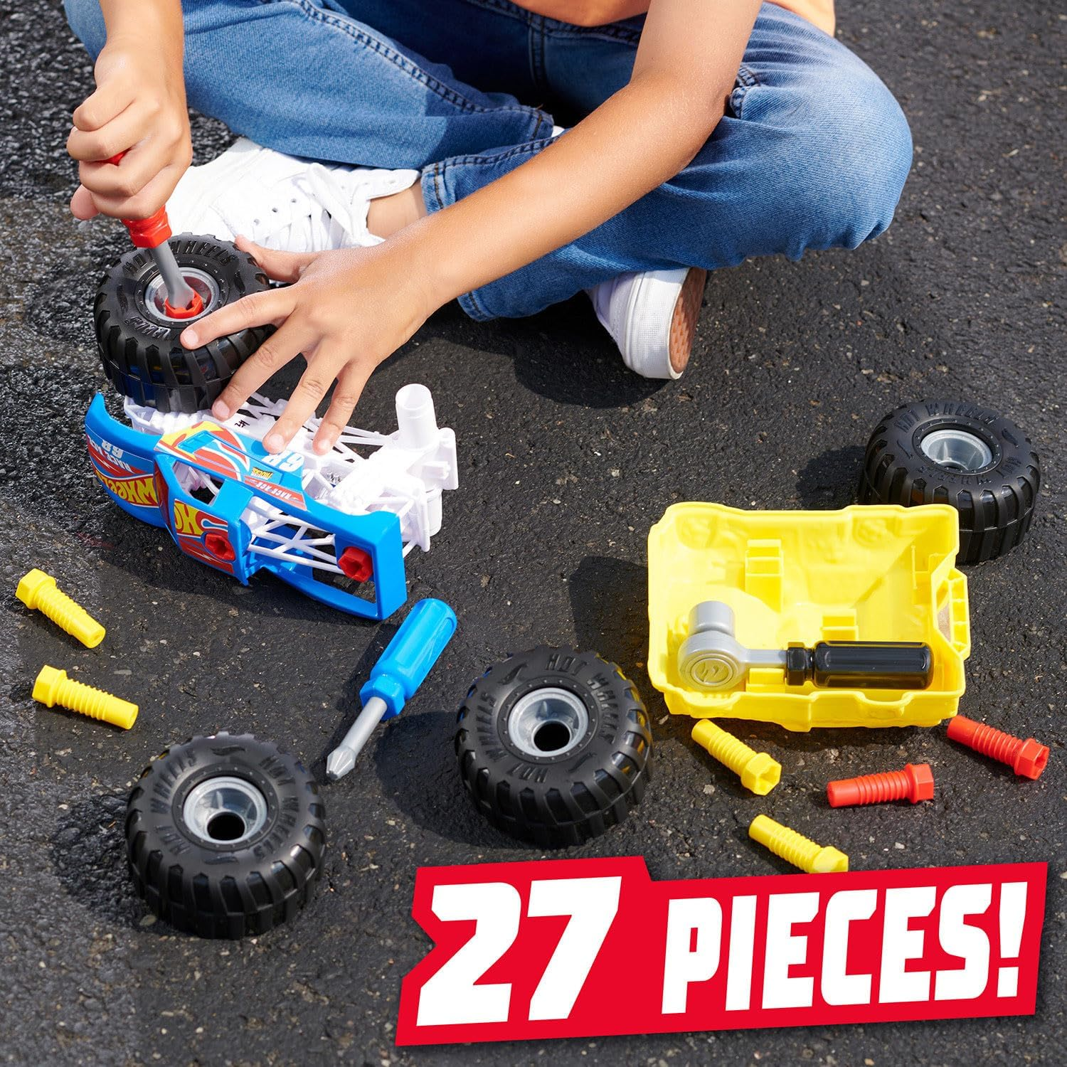 Hot Wheels Ready to Race Car Monster Truck Vehicle Playset image number 4