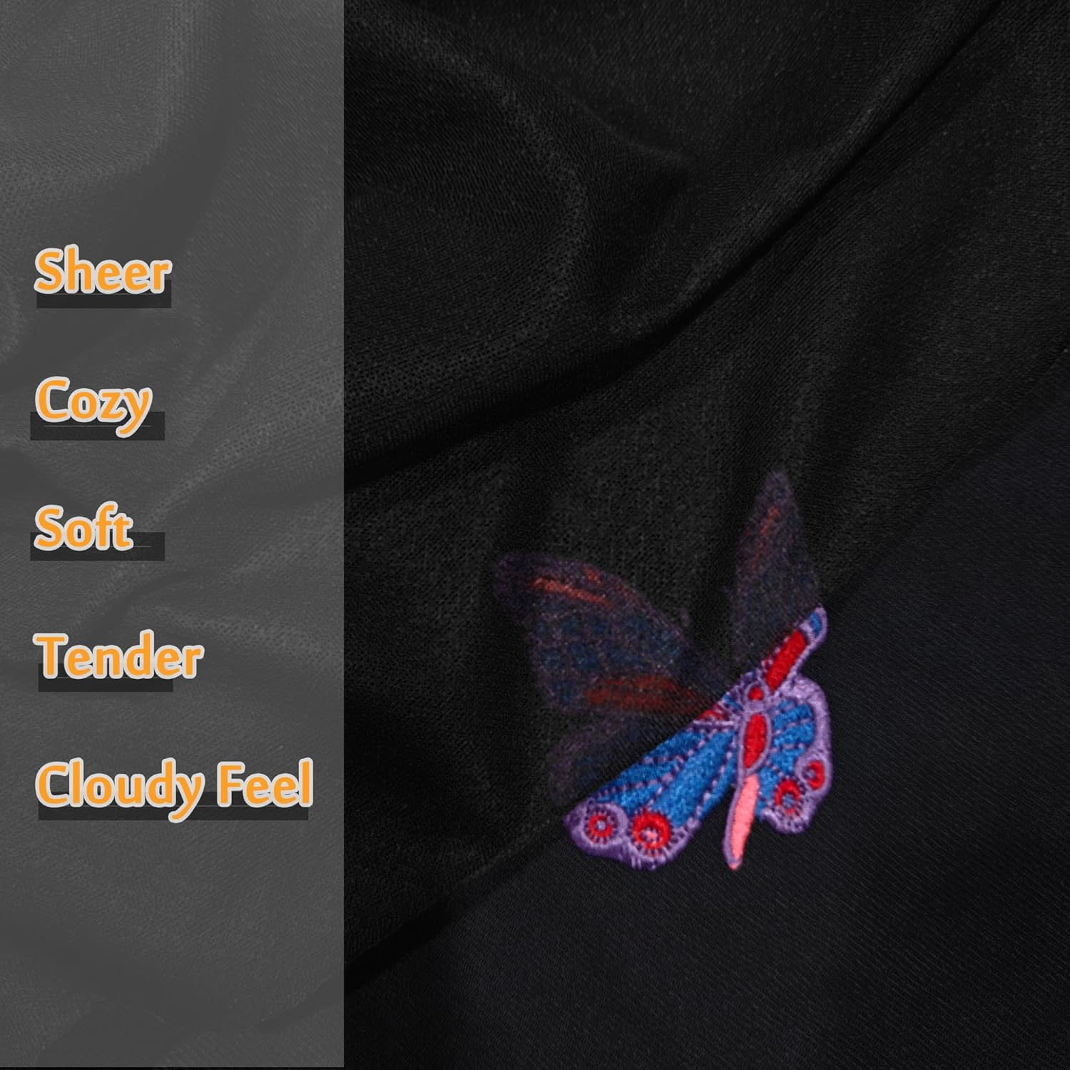 New Brothread Soft & Cozy Embroidery Stitch Cover 12"X10Yd (30.5Cmx9.1Meter) Fusible Light Weight Stabilizer Covering Scratchy Stitches - Black image number 2