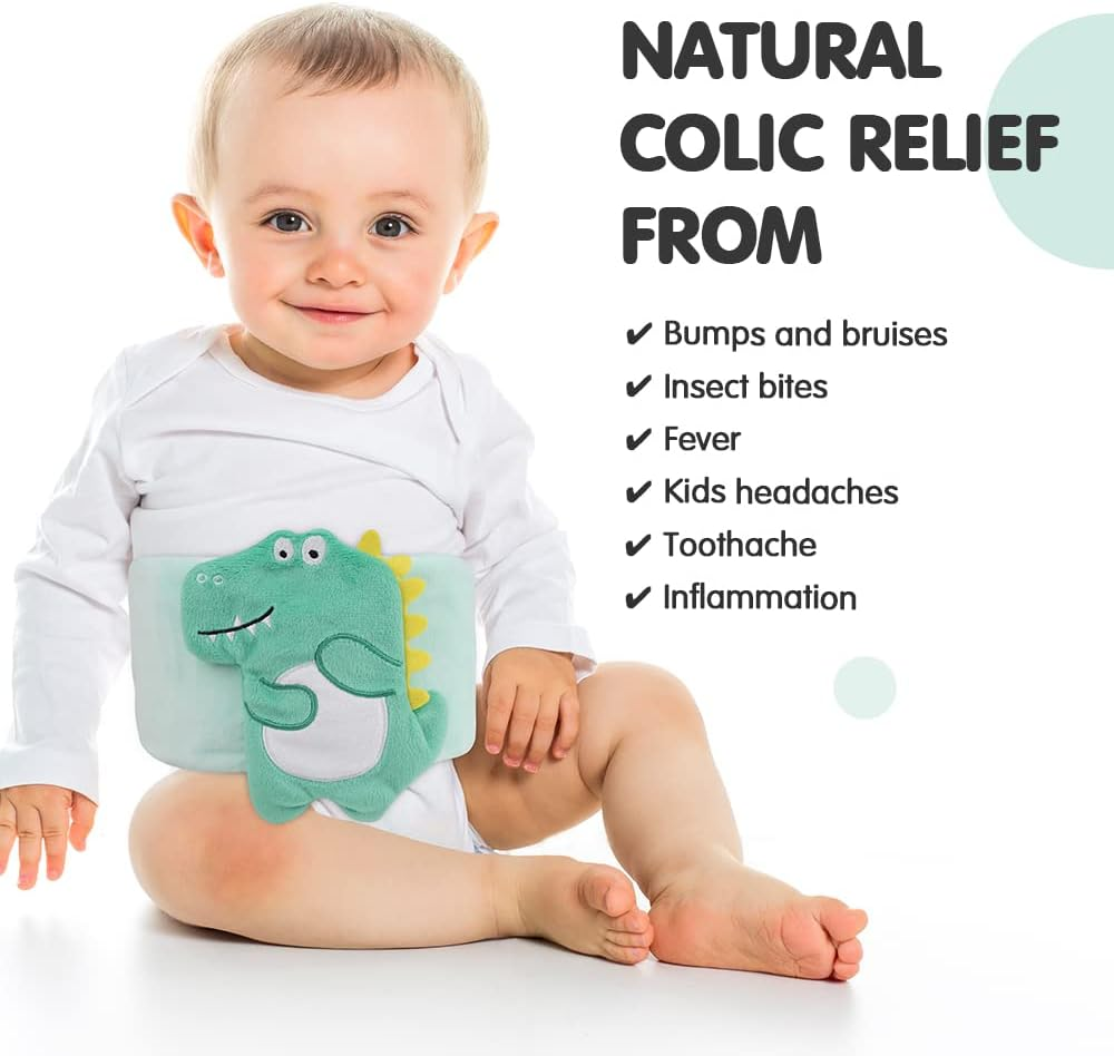 Hilph&reg; Baby Colic, Gas and Upset Stomach Relief, Baby Heated Tummy Wrap, Natural Relief for Babies and Toddlers with Soothing Warmth - Green - Yellow image number 6