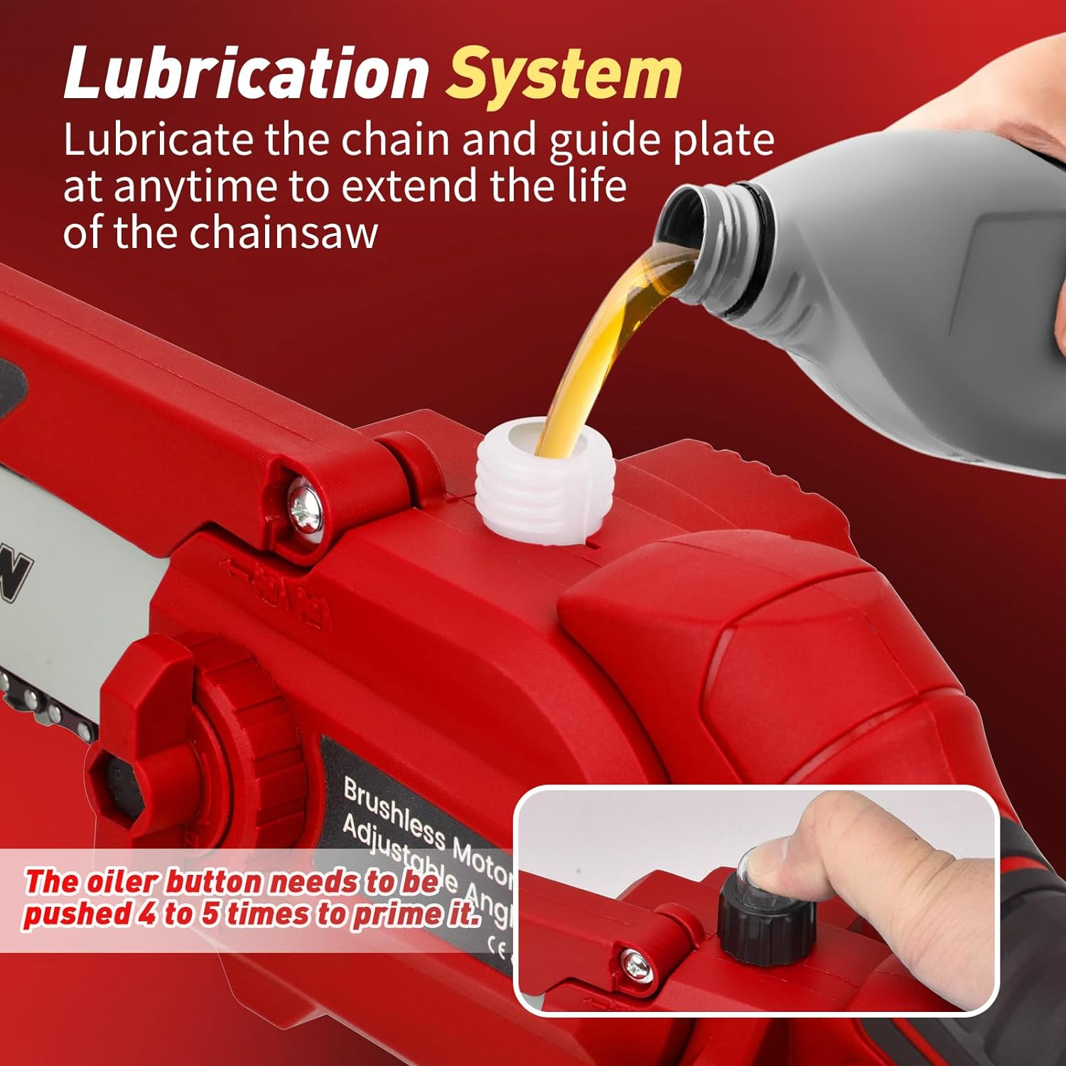 Mini Chainsaw Cordless 8 Inch & 6 Inch: Upgraded Brushless Battery Chainsaw, 2 * 2.0Ah Powered Electric Chainsaw, One-Handed Portable Handheld Small Chainsaw for Courtyard Tree Branch Wood Cutting image number 3