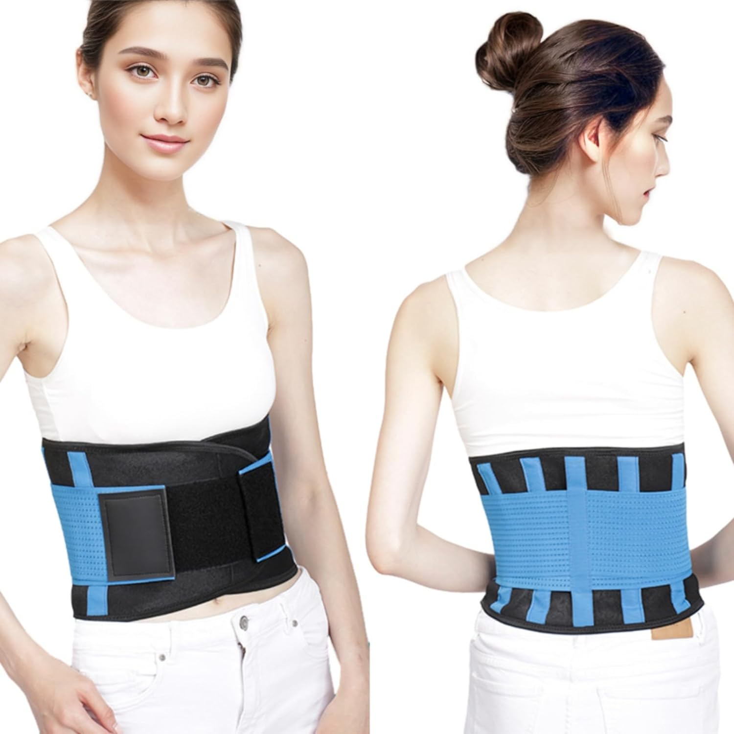 Back Brace for Men and Women,Breathable Back Support Belt,Back Support for Lower Back Pain and Spinal Fractures,Back Braces for Scoliosis Treatment (Pink, M) image number 4