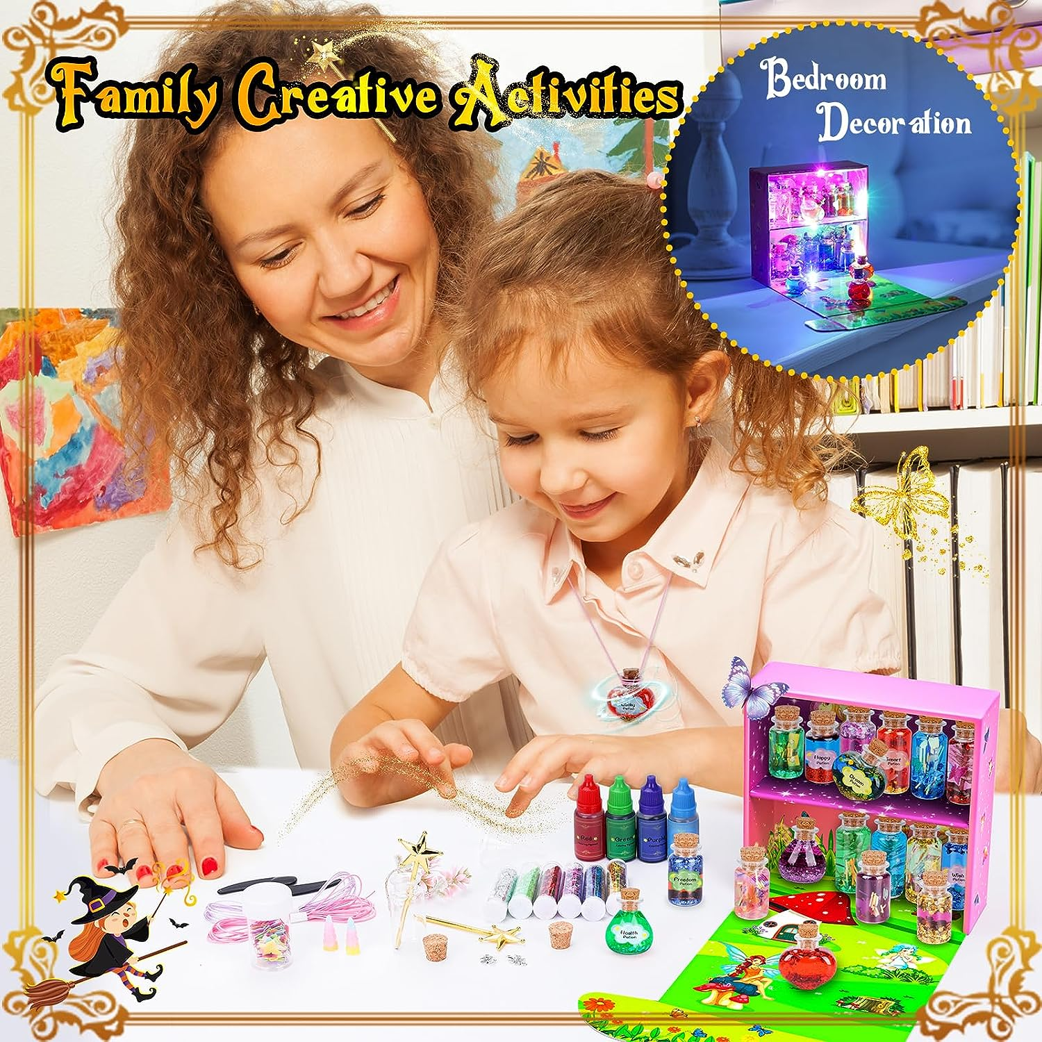 Fullove Gifts for Girls Age 6 7 8 9 10: Arts and Crafts Kids 10 Year Old Girl Toys Craft Kits Birthday Creative Potion Making Kit Children, Pink Day image number 2