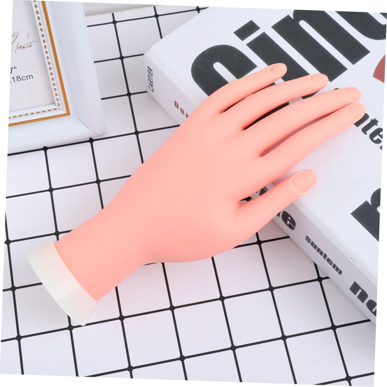Ipetboom Nail Art Practice Hands Pvc Fake Hand Model Finger Movable Bendable Nail Tips Insertable Model Manicure Tools image number 1