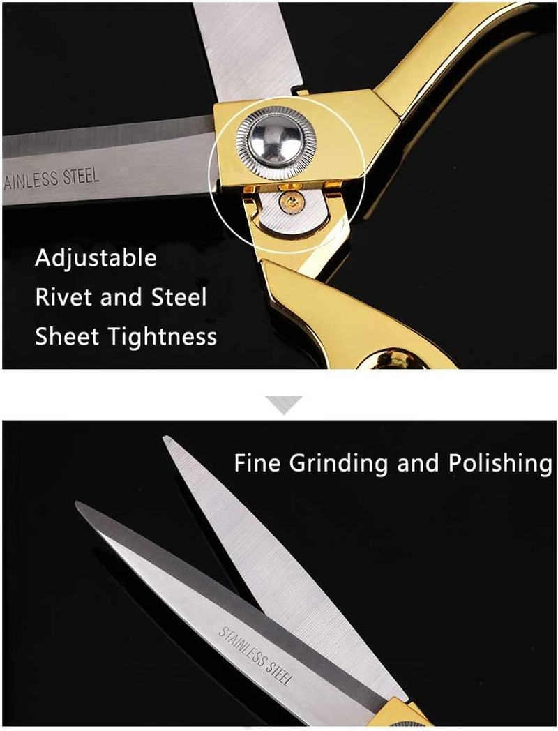 8-Inch Tailor Scissors Gold-Plated Tailor Scissors Alloy Clothing Wire Cloth Tailor Scissors Multipurpose Scissors