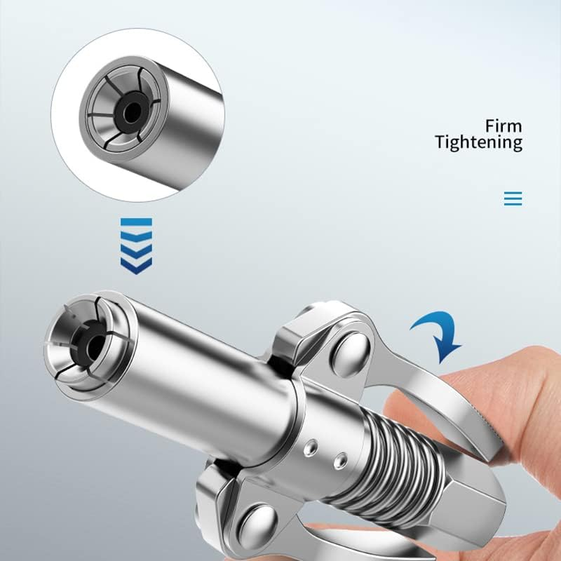 AIMALL Grease Gun Coupler, Heavy-Duty Quick Lock Double Handle Leak-Free Grease Coupler Tool, 10000 PSI Quick Lock & Release Grease Coupler with Spring Flex Hose image number 1