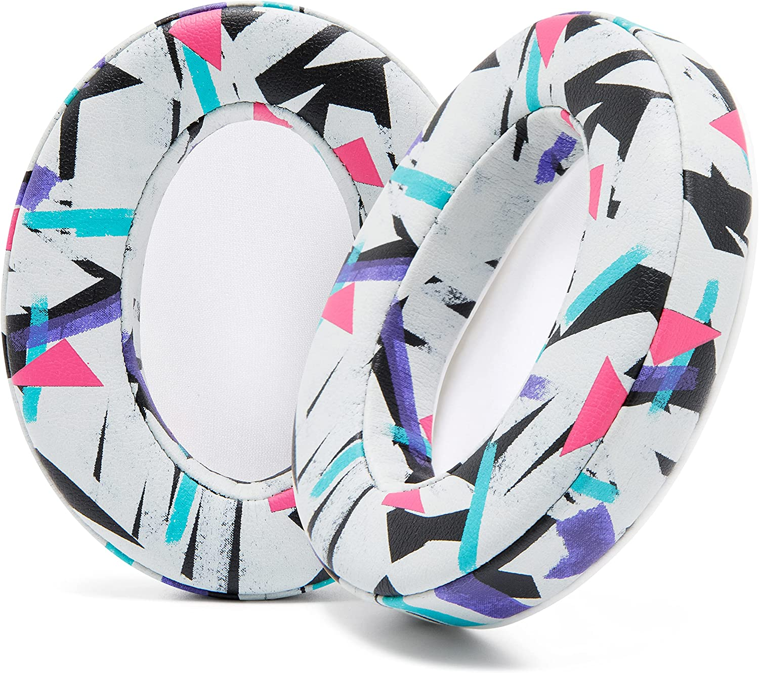 WC Padz - the Ultimate Upgraded Earpads by Wicked Cushions - Compatible with Audio Technica, Hyperx, Steelseries Arctis & More - Extra Thick - Bigger Opening - Softer Memory Foam | Speedracer Cyan