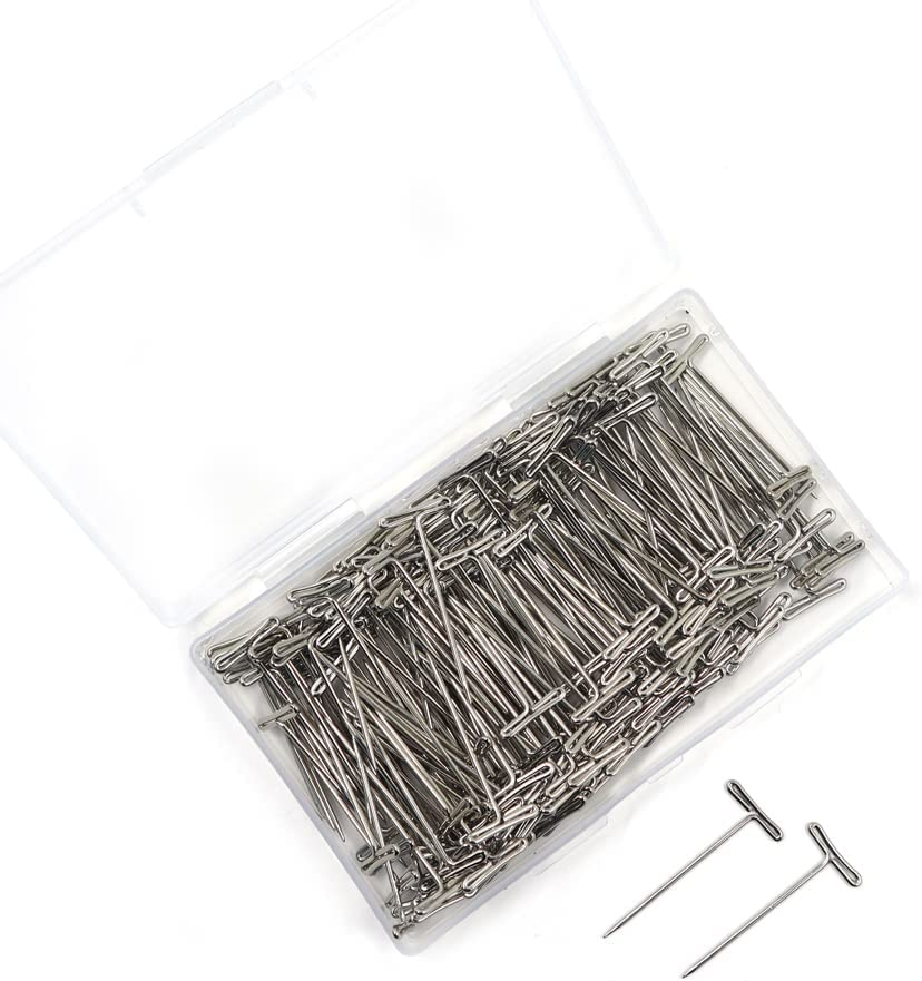 200 Pieces Steel T-Pins, Strong Stainless Steel T-Pins, Blocking Pins for Knitting, Sewing, Modelling, 2Inches/51Mm image number 1