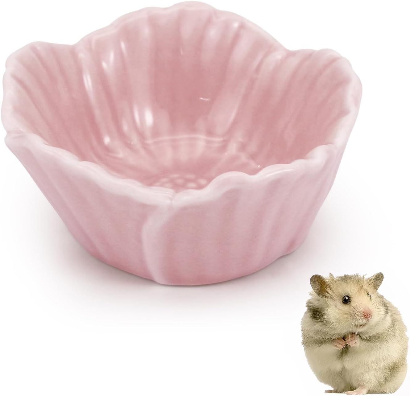 Small Ceramic Hamster Bowl, Easy to Clean anti Flipping Hamsters Food and Water Bowl, Small Animal Bowls for Dwarf Hamster, Parrots (Yellow+Green, S,2Pcs)