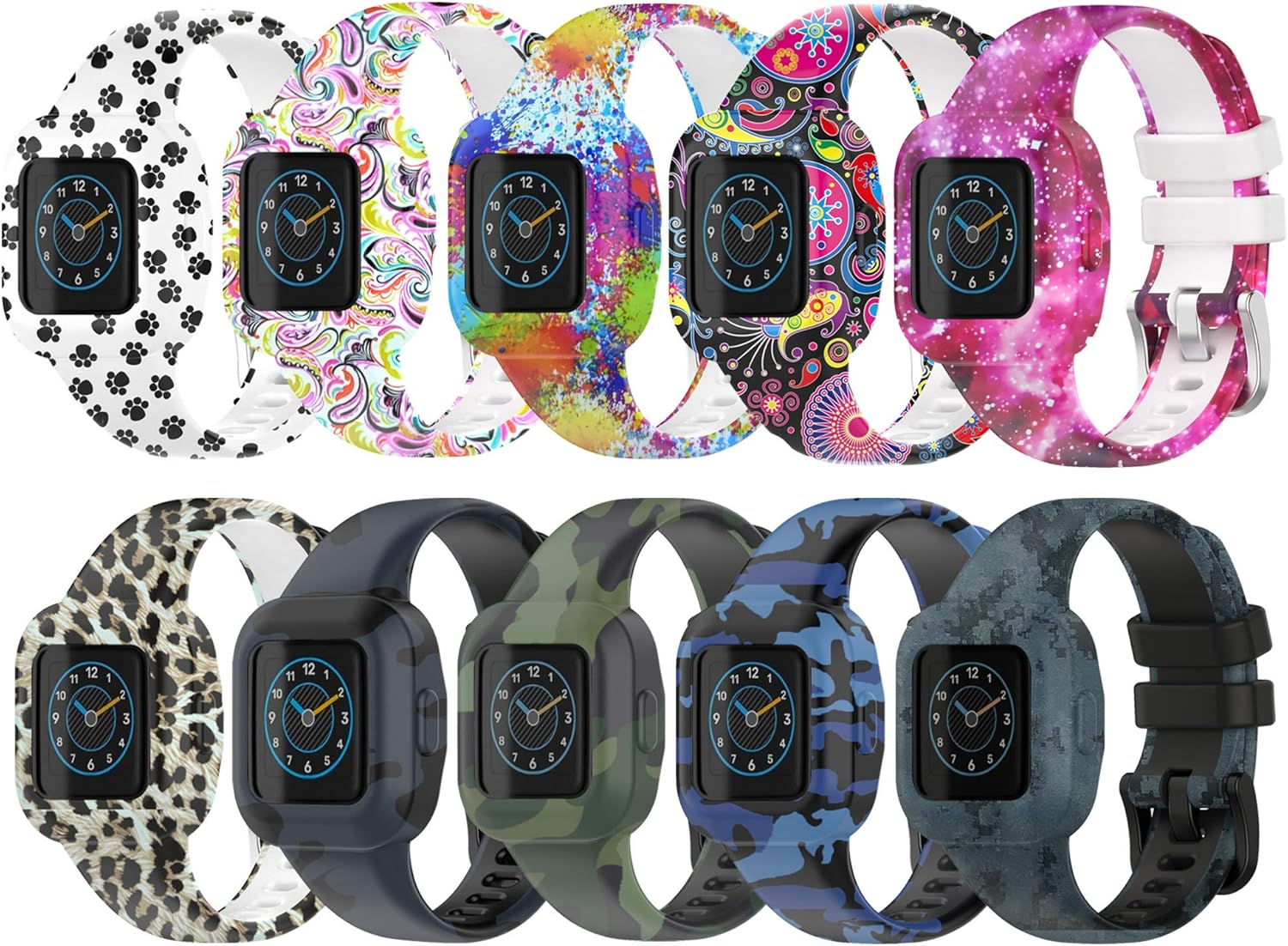 Compatible with Garmin Vivofit Jr 3 Bands, Soft Silicone Wristband Pattern Printed Strap Replacement Accessories for Kid'S Vivofit Jr. 3