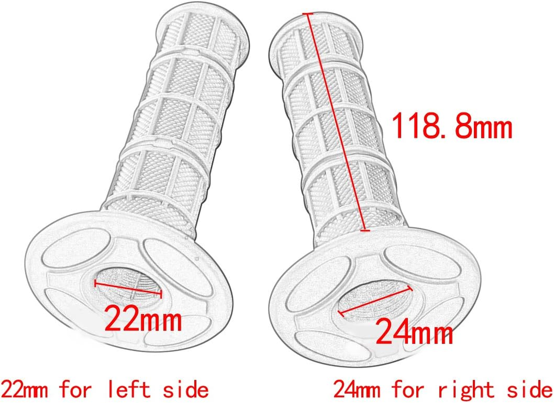 7/8 Practical Motorcycle Hand Grips Dirt Bike Motocross Gel Handlebar 2Pc- Red image number 5