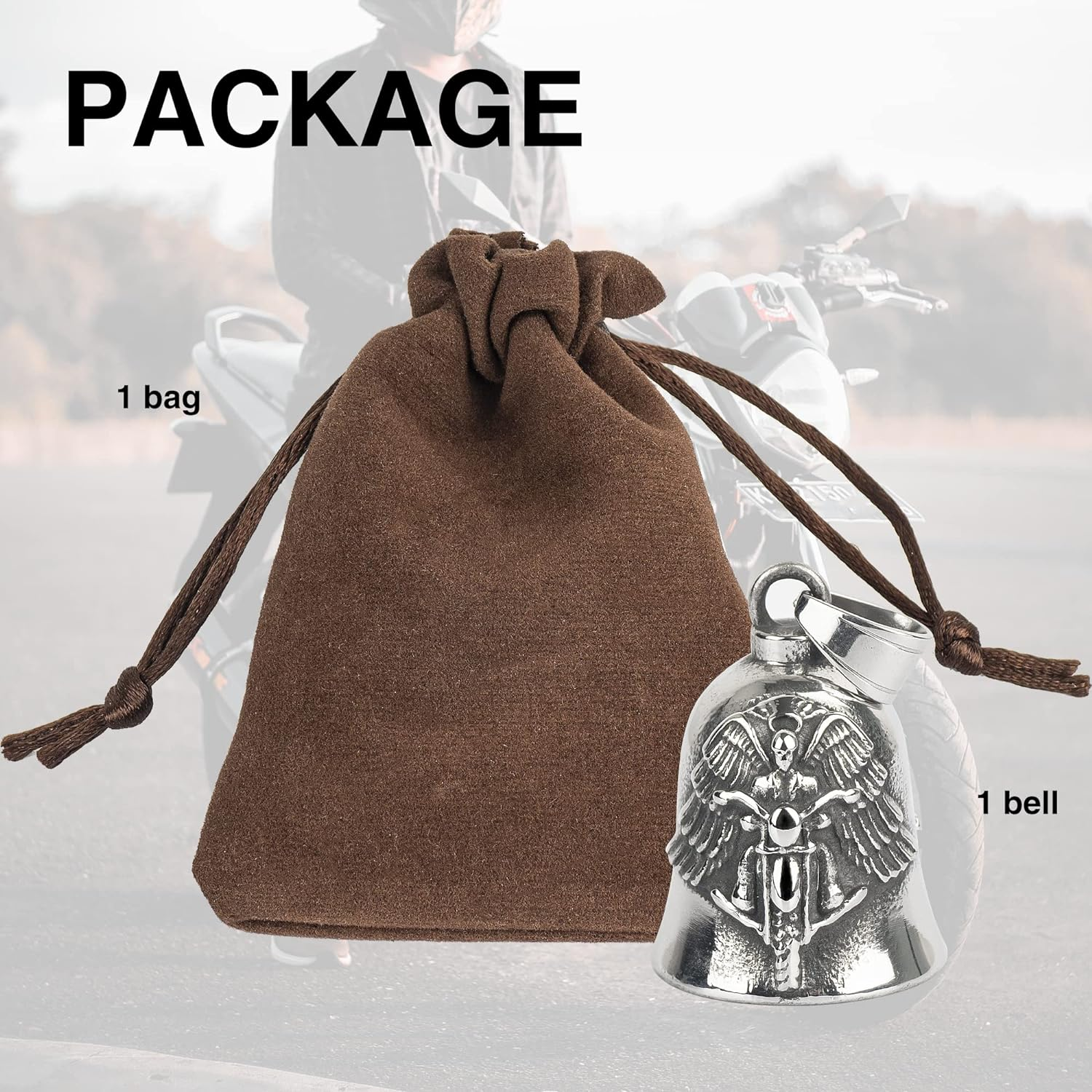 Motorcycle Bell for Luck, Drive Safe Cycling Bells for Bikers Riders image number 3