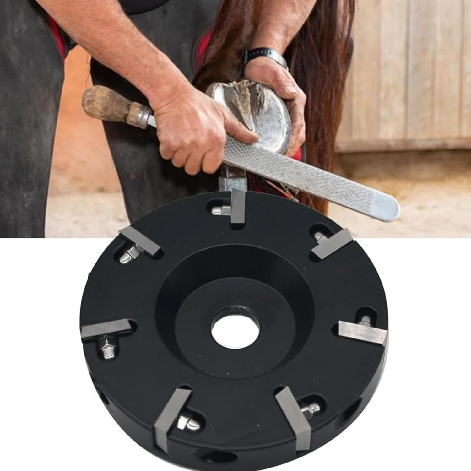 Hoof Trimming Disc, 8 Blades Metal Livestock Hoof Trimming Grinding Wheel, Electric Angle Grinder Attachments Tool, Knife Tool for Cattle Horse Sheep image number 2