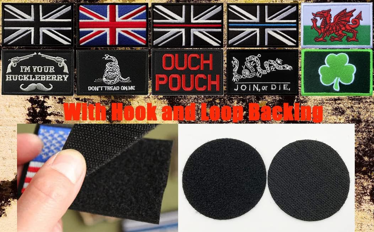 2 PCS Tactical Denmark Flag Embroidered Patches - 3.15"X 2" Nordic Danish Flag Military Uniform Sew on Emblem Patch - Loop & Hook Fasteners Attach to Tactical Backpack, Garment & Gears image number 2