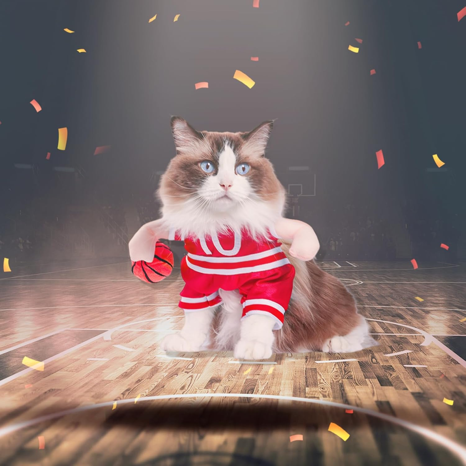 NACOCO Dog Basketball Player Costume &ndash; Ball Pet Halloween Costume Funny Dress up Sports Outfit Cosplay Clothes for Small Medium Large Dog Adjustable (L) image number 4