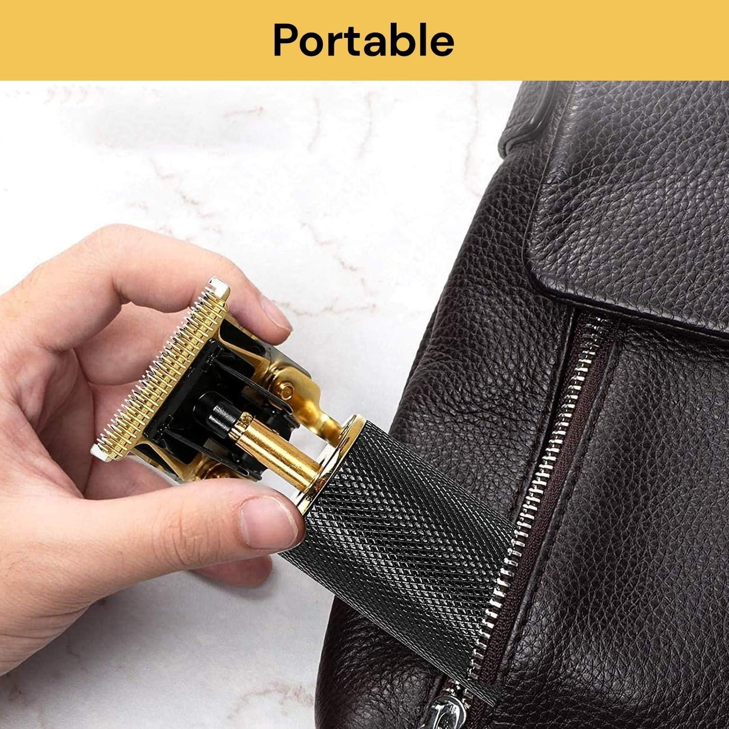 EZONEDEAL Hair Clippers Zero Gapped T-Blade Hair Trimmer Cordless Rechargeable Edgers Clippers Electric Beard Trimmer Shaver Hair Cutting Kit Gifts for Men (Gold)