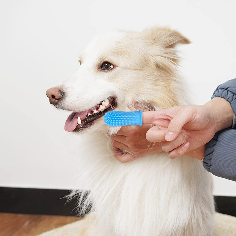 Dog Toothbrush 4Pcs, 360&deg; Dog Finger Toothbrush Silicone Teeth Cleaning Brushes for Cat Dog Pet Dental Care image number 6