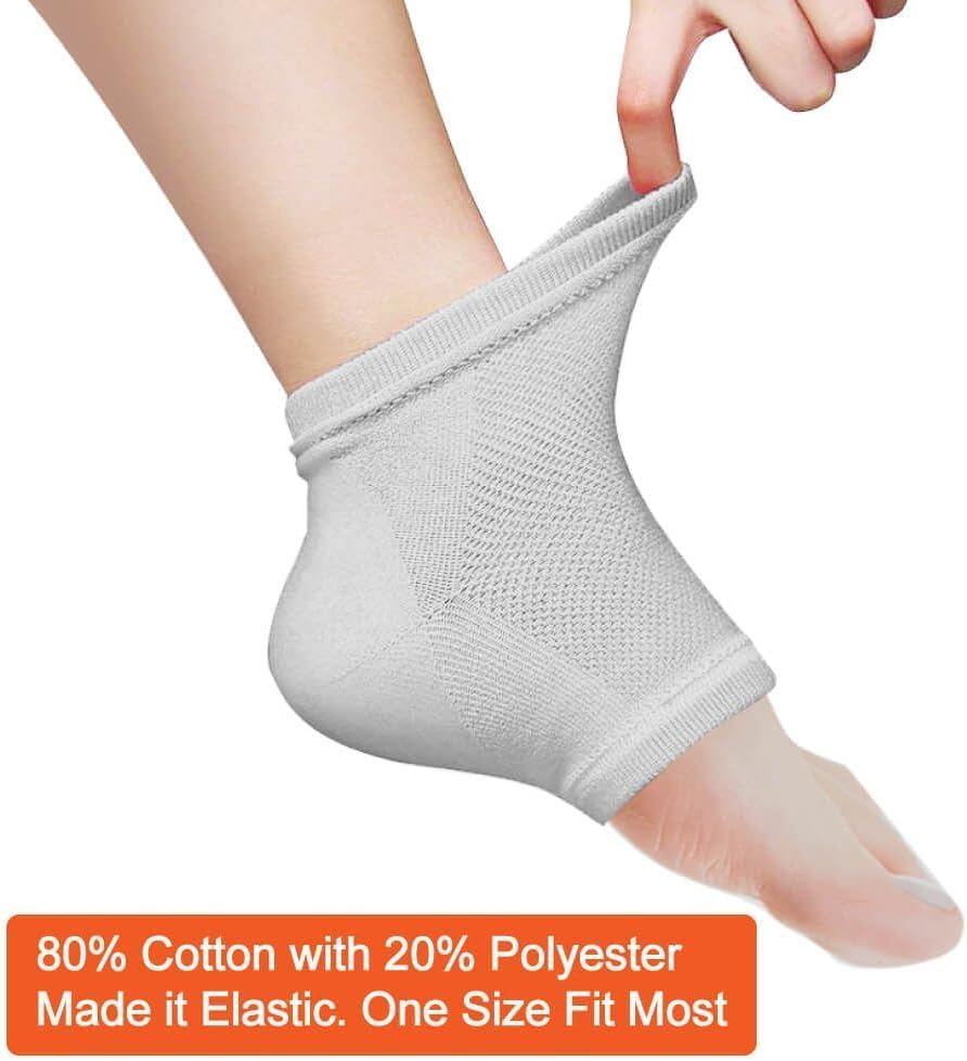 5 Pairs Moisturizing Gel Heel Socks Open Toe Socks for Dry Hard Cracked Heels 5 Colors image number 1