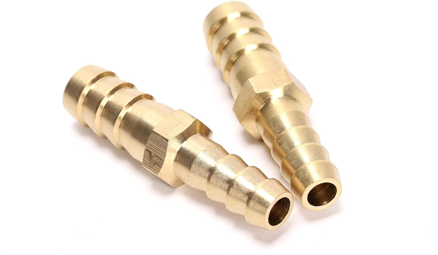2Pcs Brass Hose Barb OD (1/4" to 5/16") for Air Water Fuel Hose Adapter Joiner Reducer Connector (2Pcs 6Mm-8Mm)