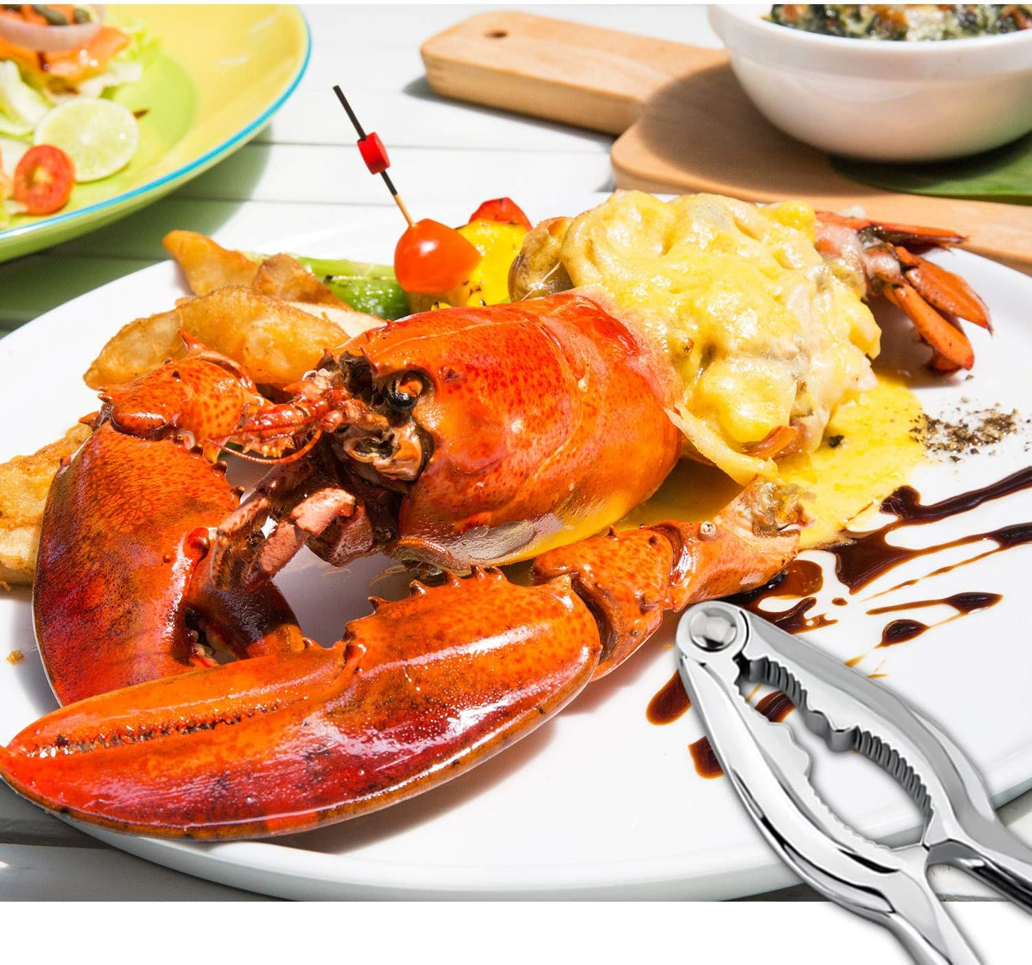 Crab Leg Crackers and Tools Shellfish Crab Claw Cracker Seafood Lobster Crackers and Tools, 4 Pack Nut Crackers for Crab Legs