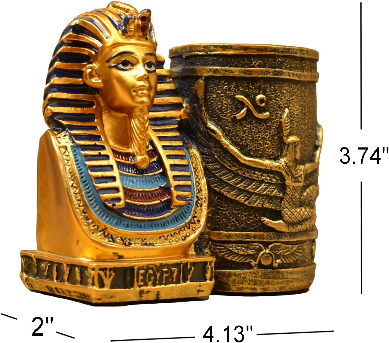Ancient Egyptian Pencil Holder, Egyptian King Pharaoh Pen Cup, Pen Holder for Desk Office Pen Organizer, Pencil Cup Storage Containers - Small image number 6