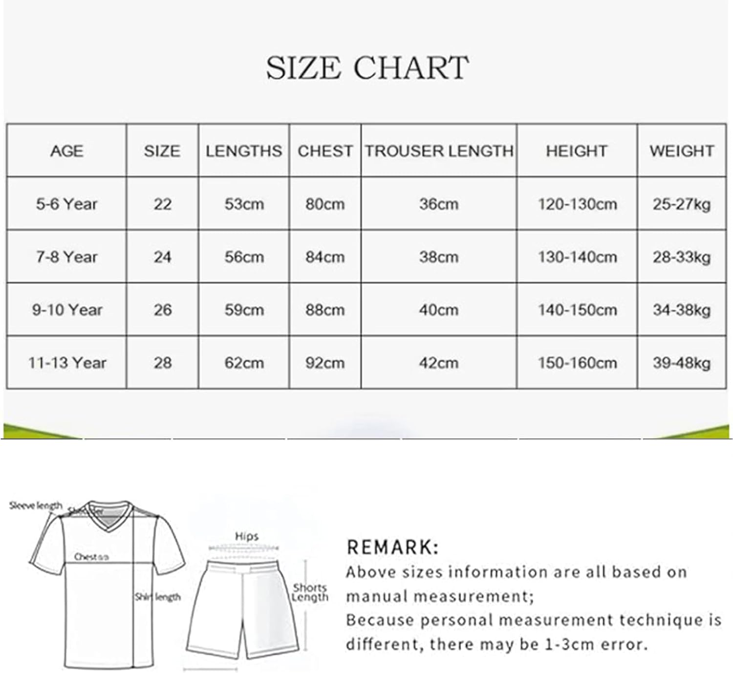Soccer Jersey for Youth, Football Sportswear Uniforms Suit with Socks, Fans Gift T-Shirt (Big & Tall, White, 7-8 Years) image number 6